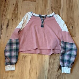 Long sleeve flannel shirt Shein